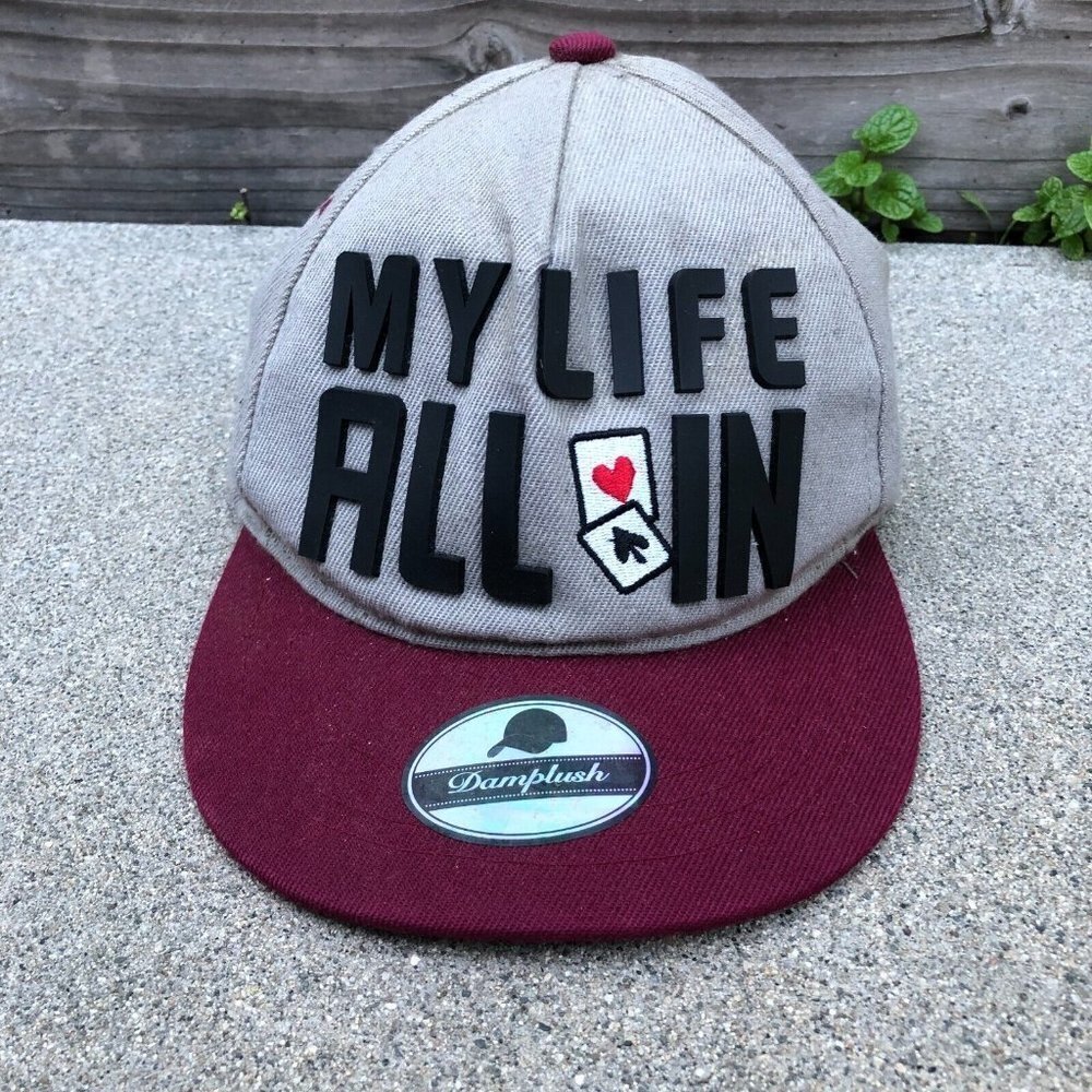 DAMPLUSH MY LIFE ALL IN Gambling Dice Snapback Hat Men's One Size Adjustable‌‌
